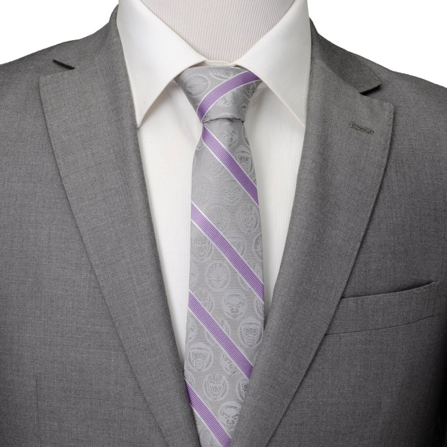 Marvel Guardians Of The Galaxy Gray Stripe Tie | Marvel Ties