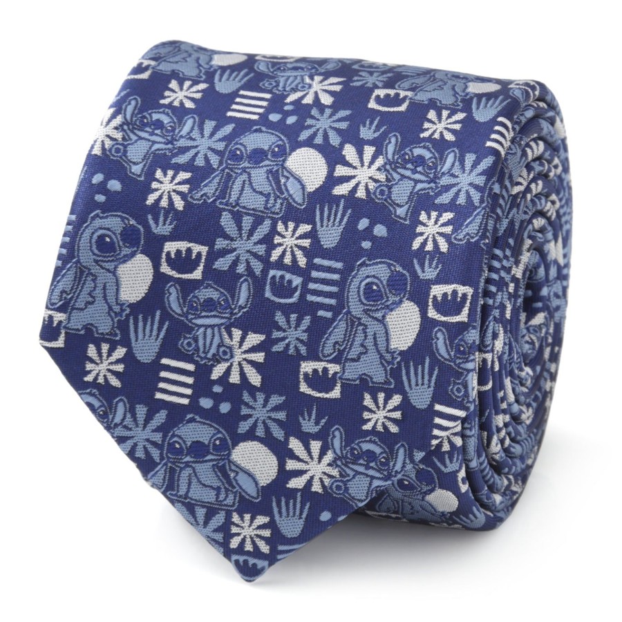 Disney Stitch Blue Tropical Mens Tie | Disney Ties