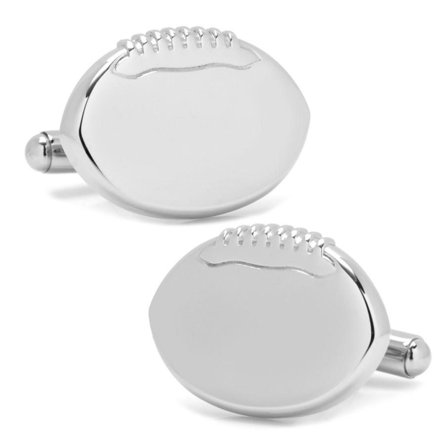 Ox and Bull Trading Co. Stainless Steel Engravable Football Cufflinks | Classic Cufflinks