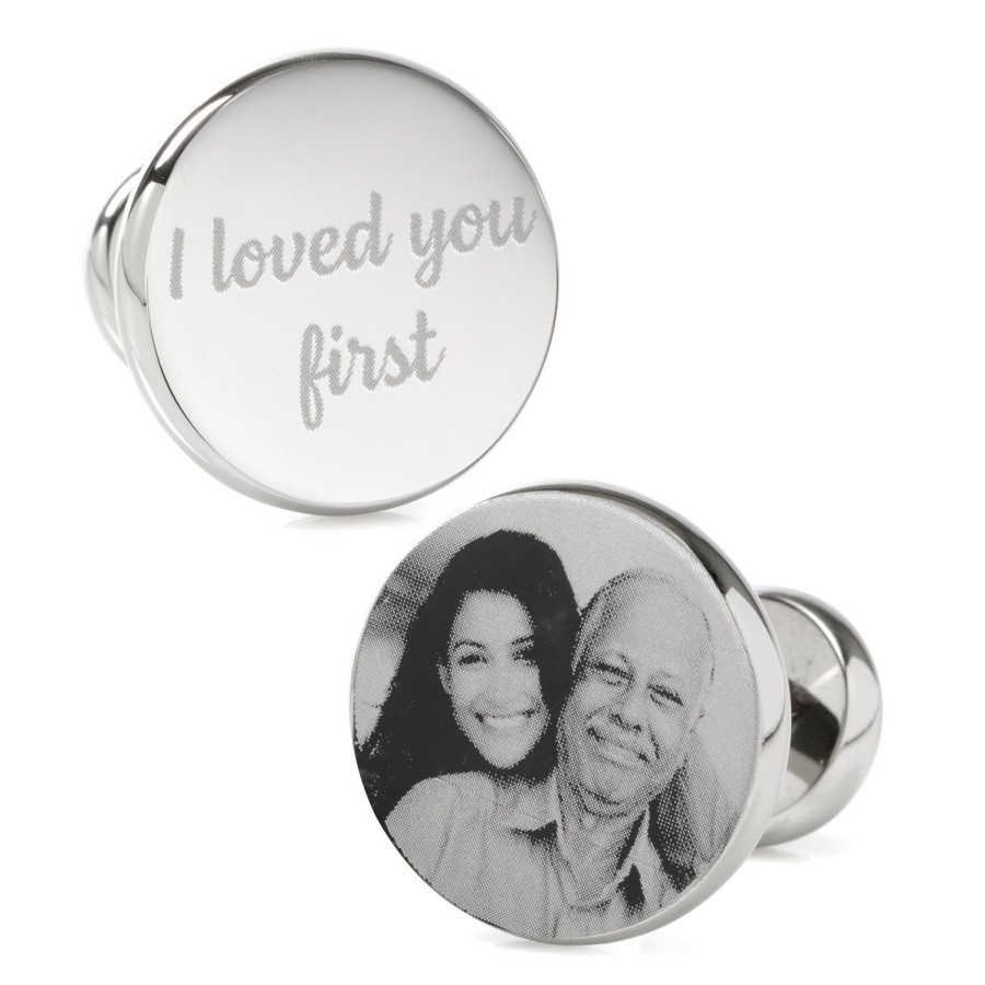 Ox and Bull Trading Co. I Loved You First Custom Photo Cufflinks | Classic Cufflinks