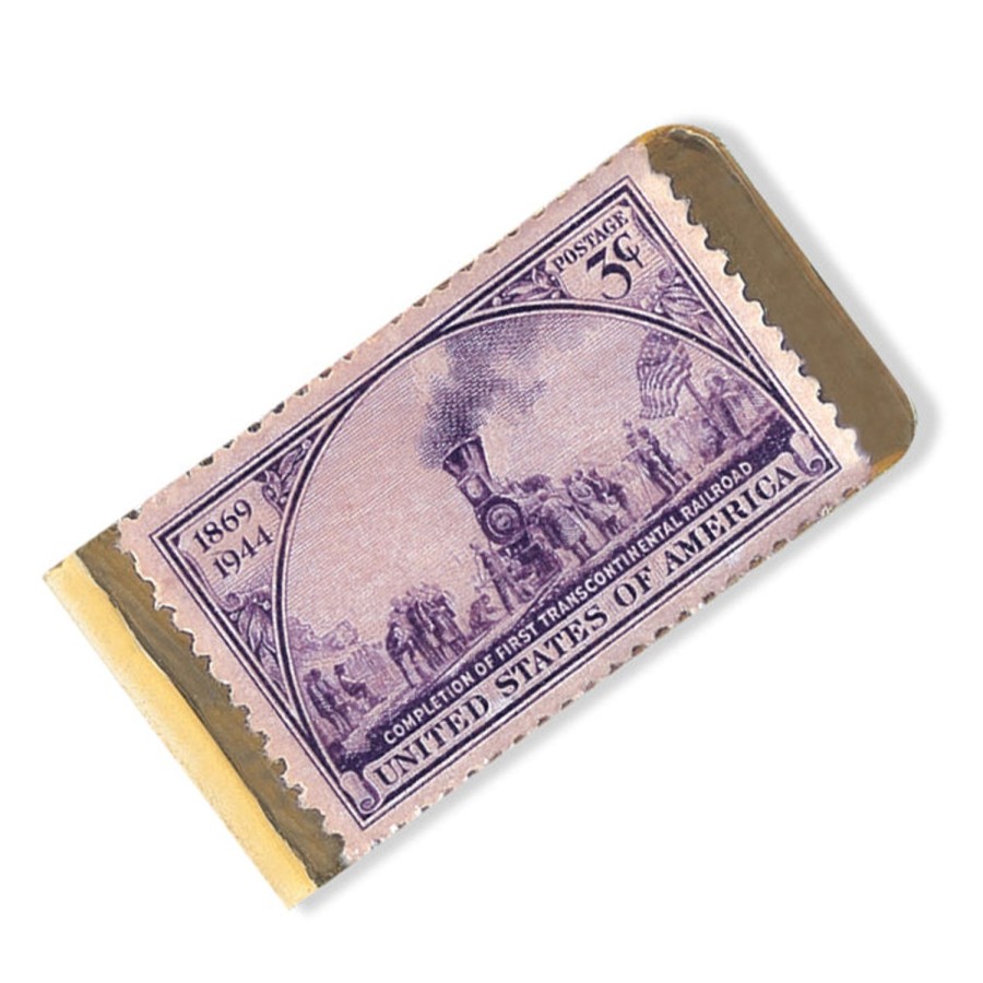 American Coin Treasures Brass Train Stamp Coin Money Clip | Money Clips