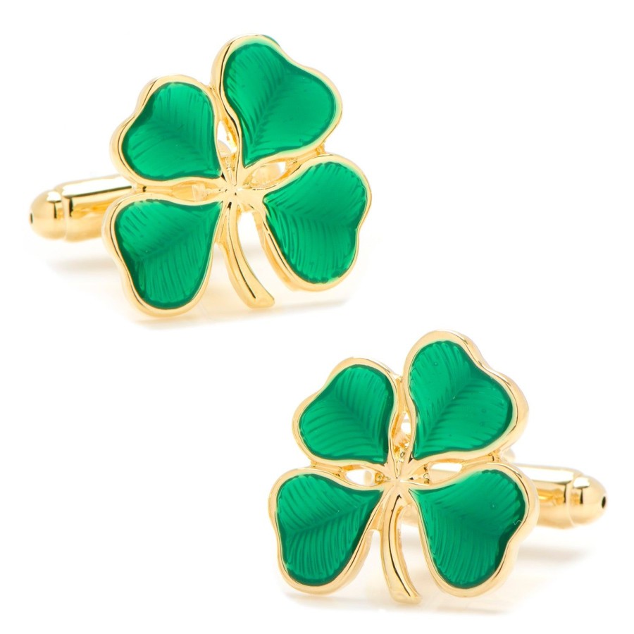 JJ Weston Green Shamrock Cufflinks | Classic Cufflinks