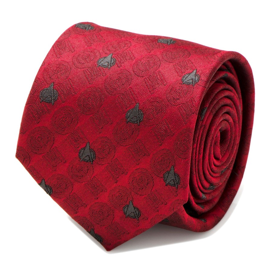 Star Trek Tng Red Delta Shield Men'S Tie | Star Trek Ties