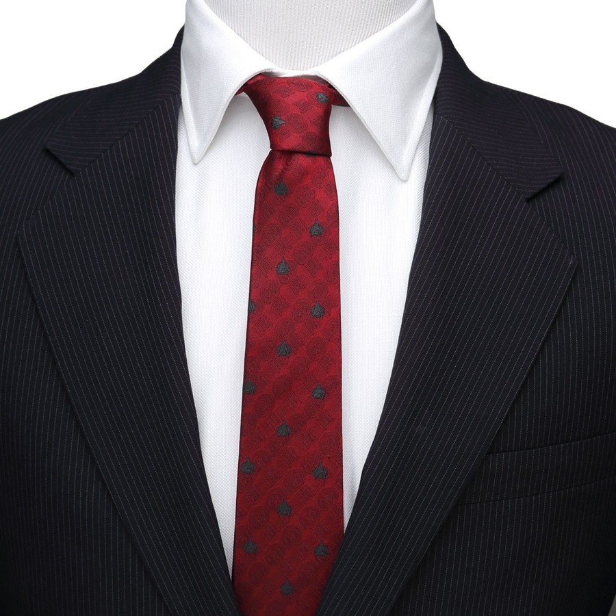 Star Trek Tng Red Delta Shield Men'S Tie | Star Trek Ties