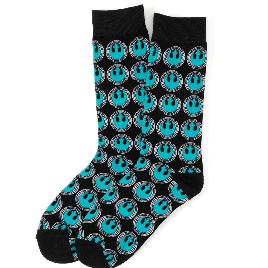 Star Wars Rebel Teal Patterned Black Men'S Socks | Socks