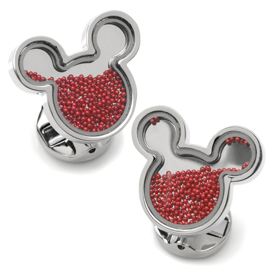 Disney Mickey Mouse Silhouette Red Caviar Bead Cufflinks | Movies & Characters Cufflinks