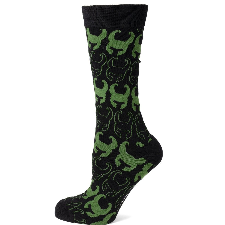 Marvel Loki Pattern Green/Black Socks | Socks