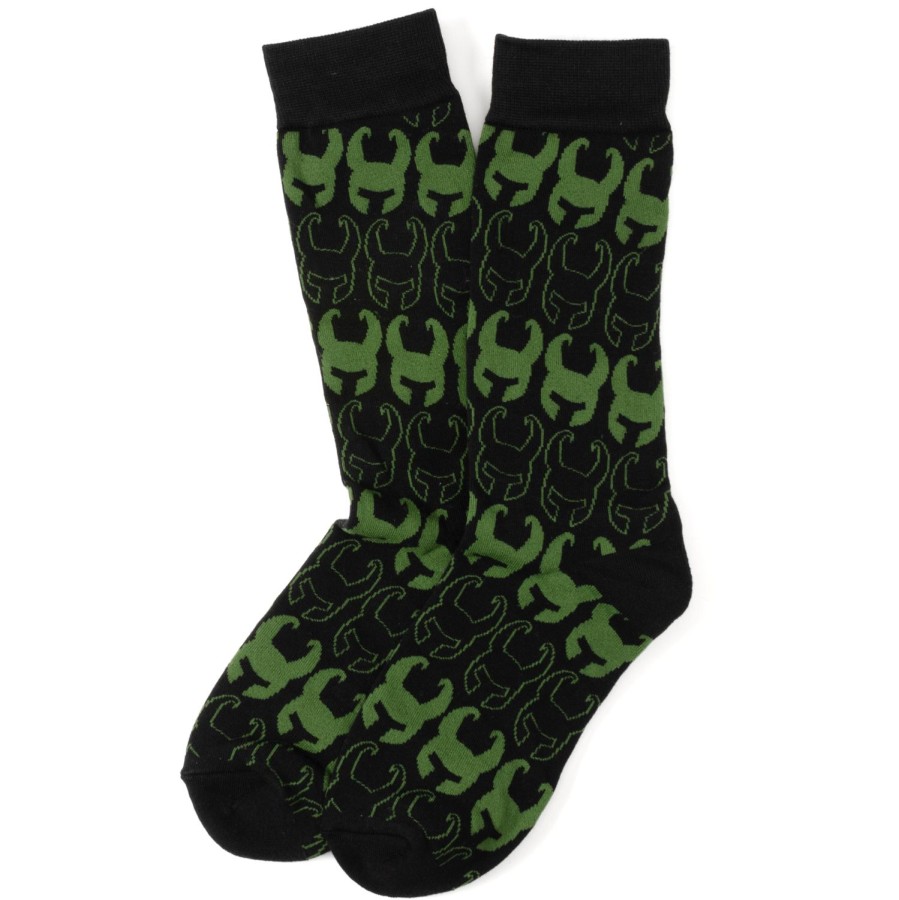 Marvel Loki Pattern Green/Black Socks | Socks