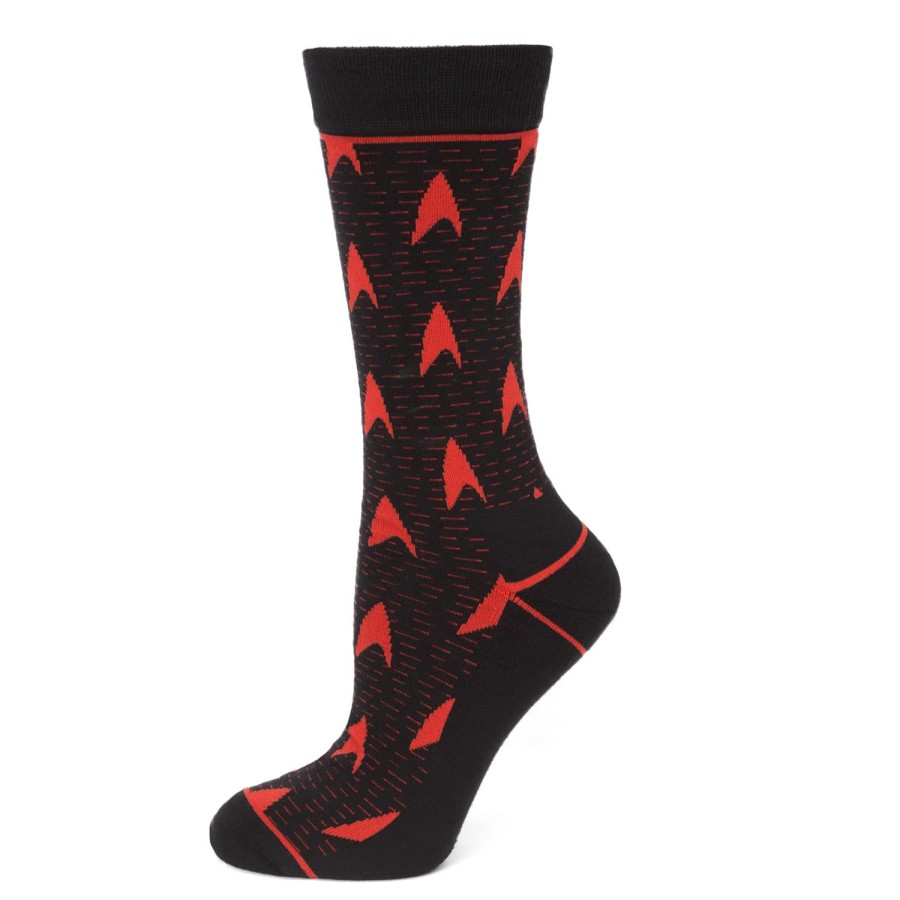 Star Trek Red Delta Shield Black Men'S Socks | Socks