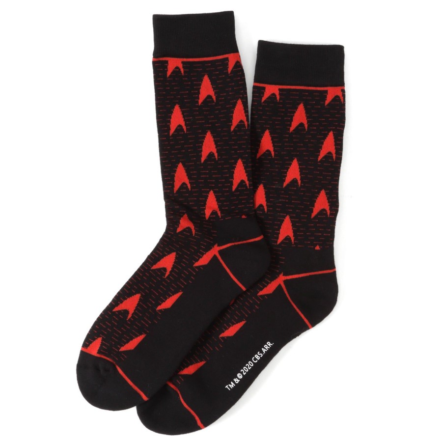 Star Trek Red Delta Shield Black Men'S Socks | Socks