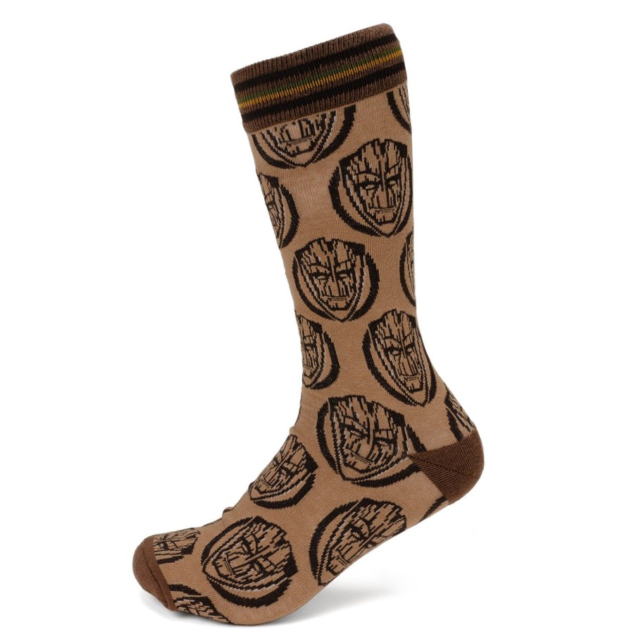 Marvel Groot Brown Tonal Men'S Socks | Socks