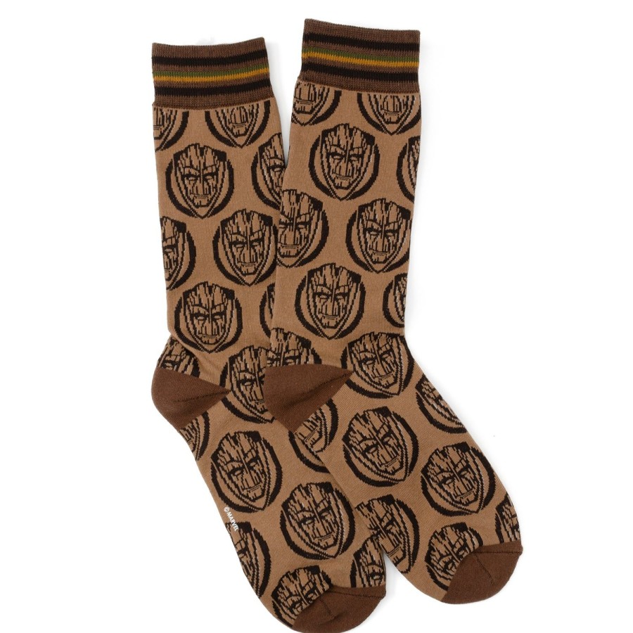 Marvel Groot Brown Tonal Men'S Socks | Socks