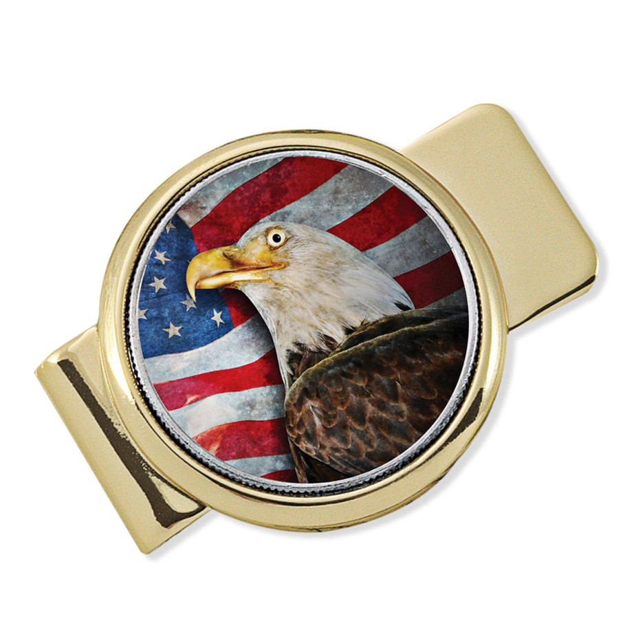 American Coin Treasures American Bald Eagle Colorized Jfk Half Dollar Goldtone Money Clip | Money Clips