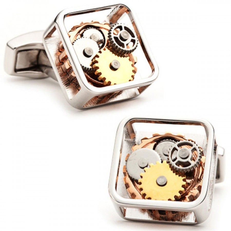 Tateossian Silver Gear Cufflinks | Classic Cufflinks