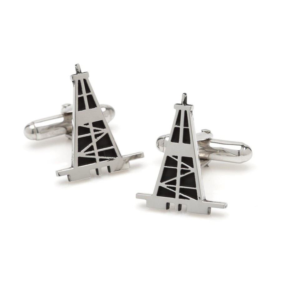 Max Lang Sterling Oil Derrick Cufflinks | Classic Cufflinks