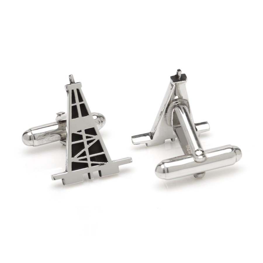 Max Lang Sterling Oil Derrick Cufflinks | Classic Cufflinks