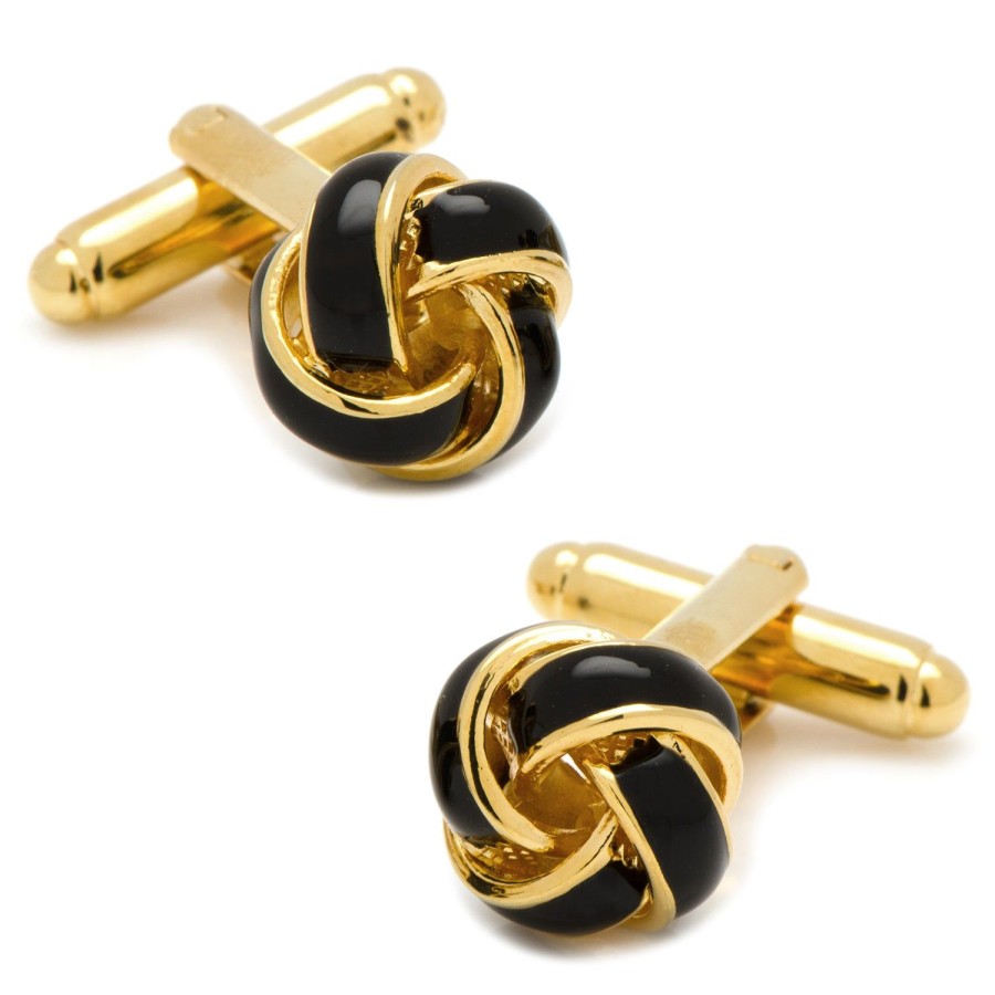 Ox and Bull Trading Co. Black And Gold Knot Cufflinks | Classic Cufflinks