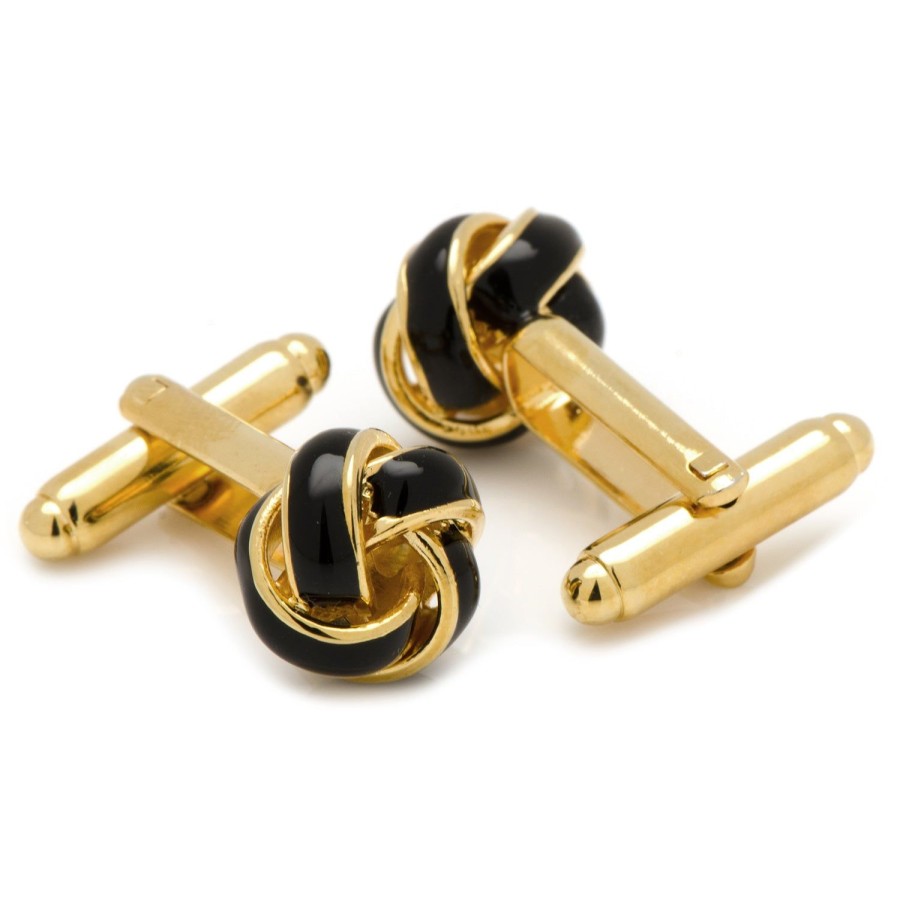 Ox and Bull Trading Co. Black And Gold Knot Cufflinks | Classic Cufflinks