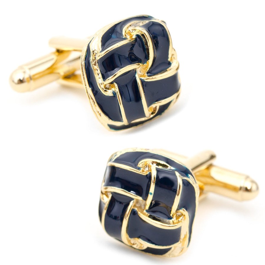 JJ Weston Blue Enamel Woven Knot Cufflinks | Classic Cufflinks