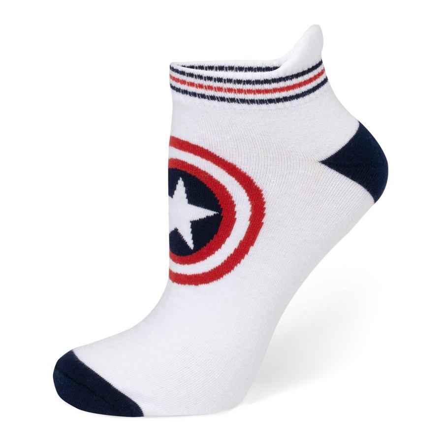 Marvel Captain America White Ankle Socks | Socks