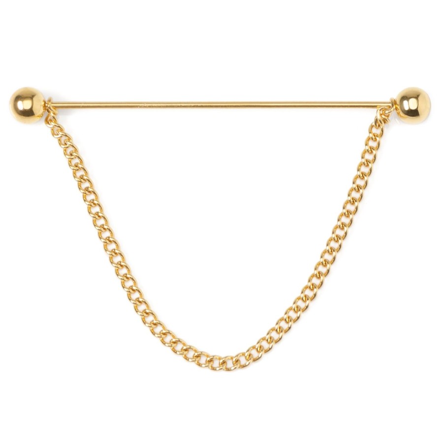 Ox and Bull Trading Co. Stainless Steel Gold Chain Collar Bar | Collar Stays And Bars