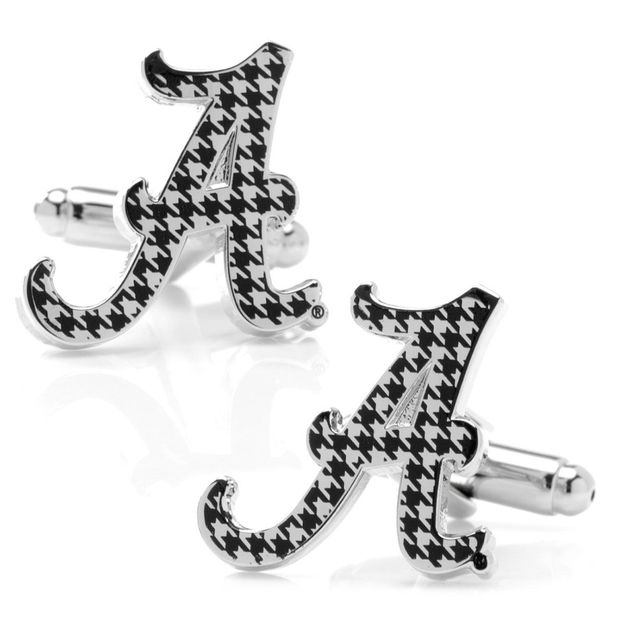 NCAA University Of Alabama Houndstooth Cufflinks | Sports Cufflinks