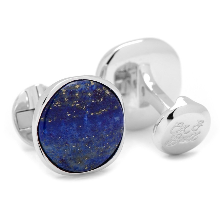 Ox and Bull Trading Co. Sterling Silver Classic Formal Lapis Cufflinks | Classic Cufflinks