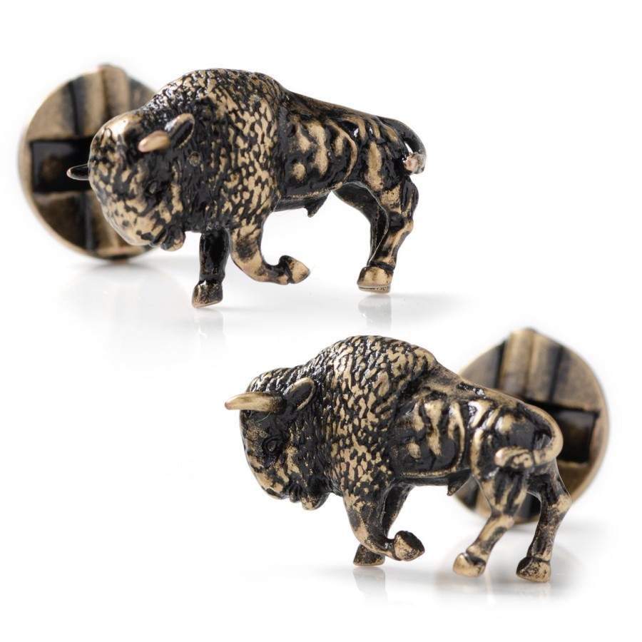 Ox and Bull Trading Co. Antique Bronze Bison Cufflinks | Classic Cufflinks