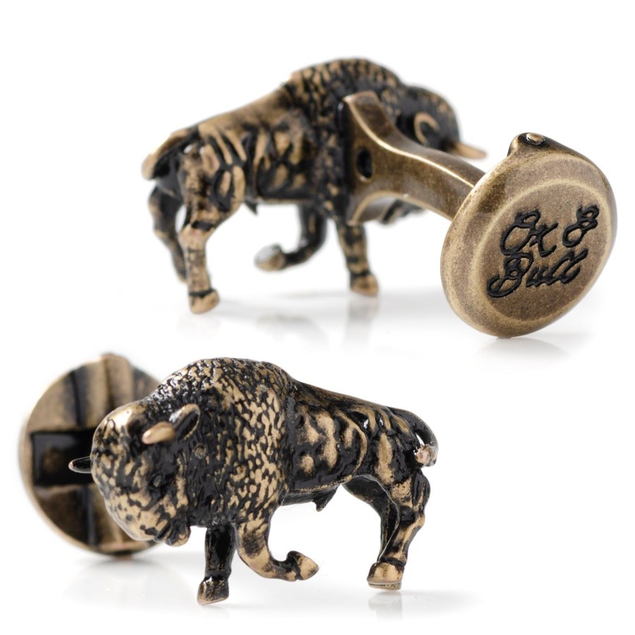 Ox and Bull Trading Co. Antique Bronze Bison Cufflinks | Classic Cufflinks