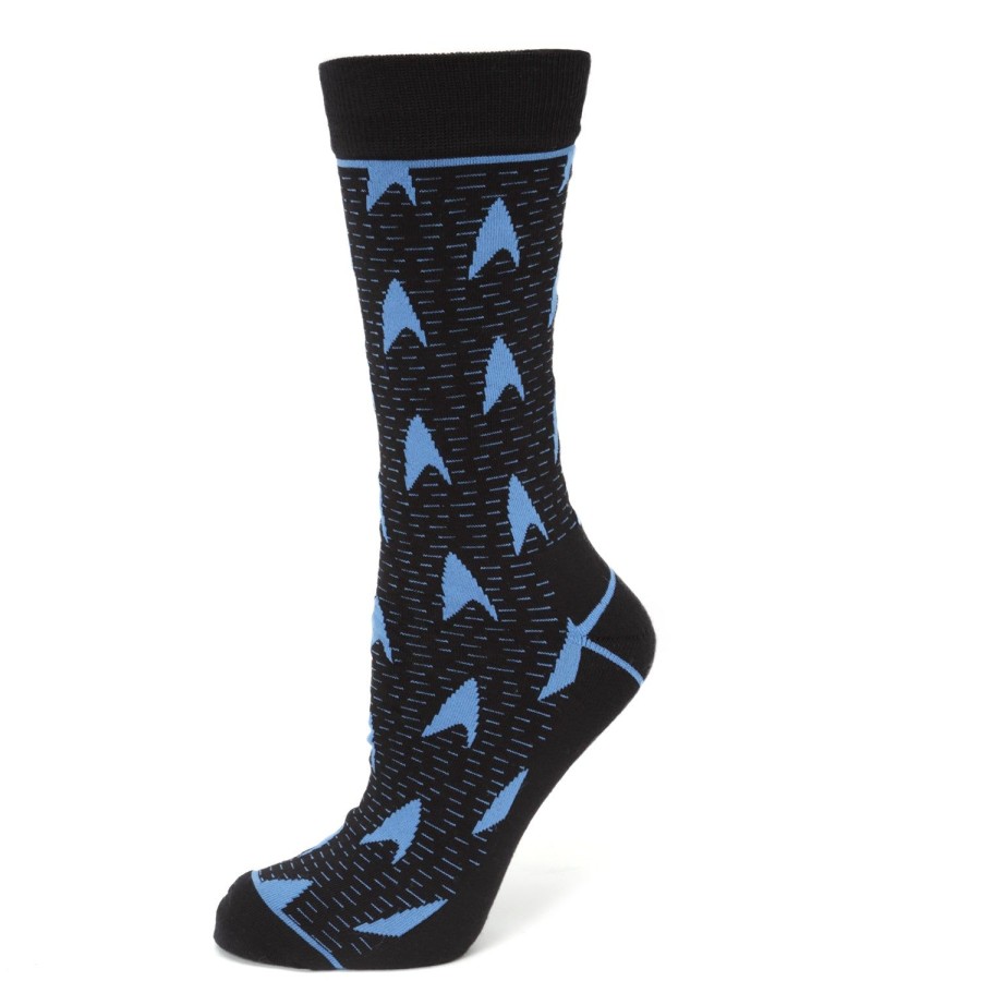 Star Trek Blue Delta Shield Black Men'S Socks | Socks