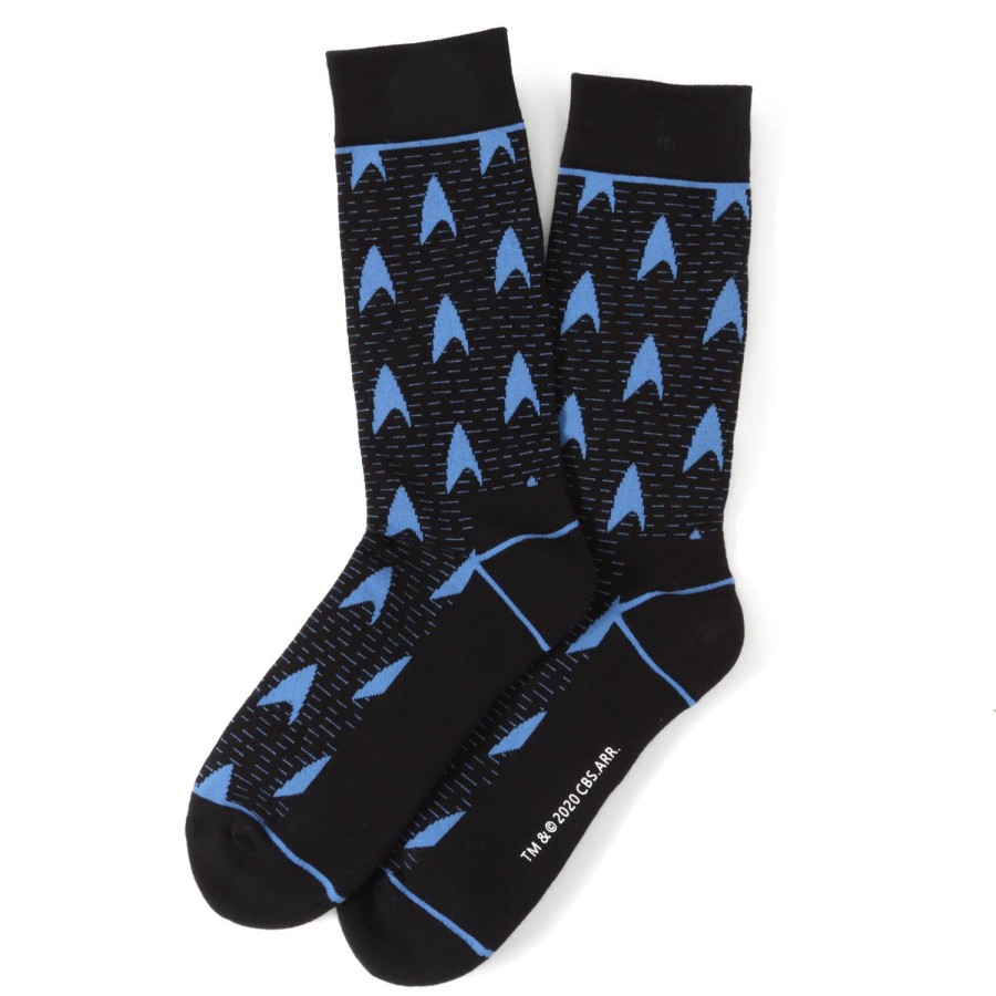 Star Trek Blue Delta Shield Black Men'S Socks | Socks