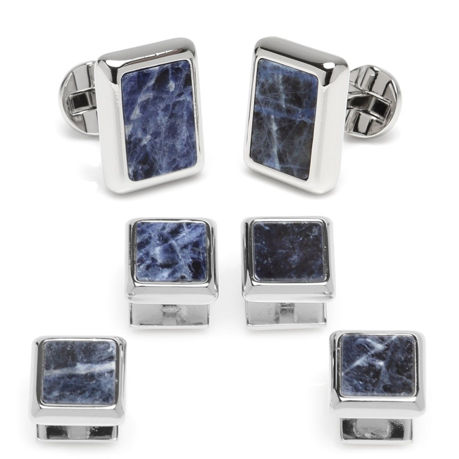 Ox and Bull Trading Co. Silver And Sodalite Jfk Presidential Stud Set | Stud Sets