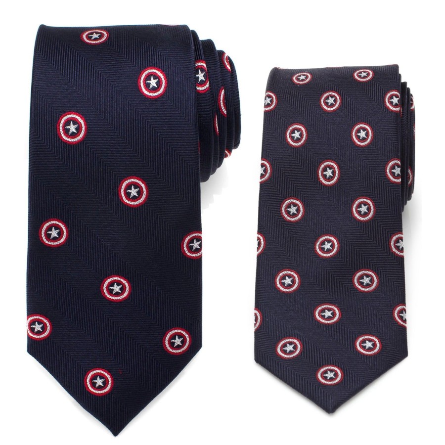 Marvel Father And Son Captain America Necktie Gift Set | Marvel Ties