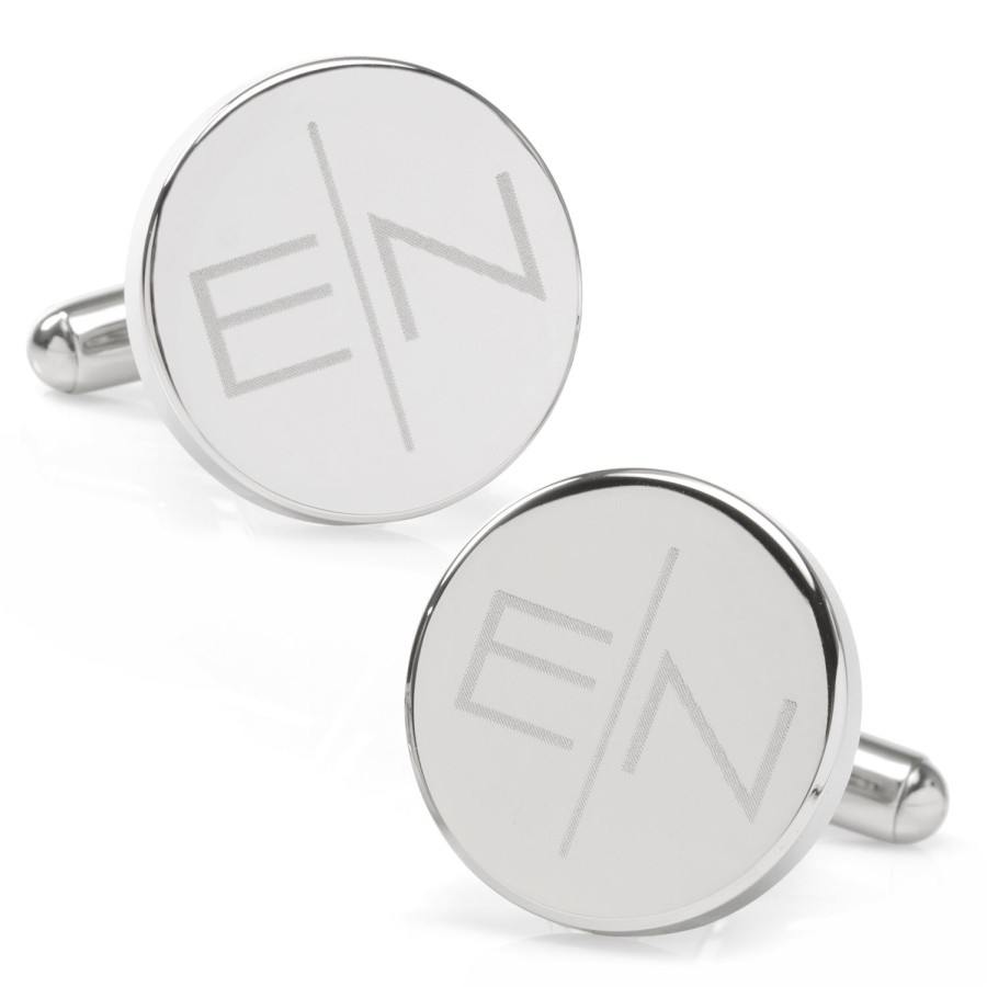 Ox and Bull Trading Co. Divided Modern Monogram Engravable Cufflinks | Classic Cufflinks