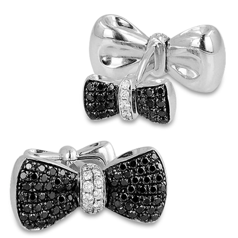 Jacob & Co. Large Bow Tie Cufflinks With Black Diamonds | Classic Cufflinks