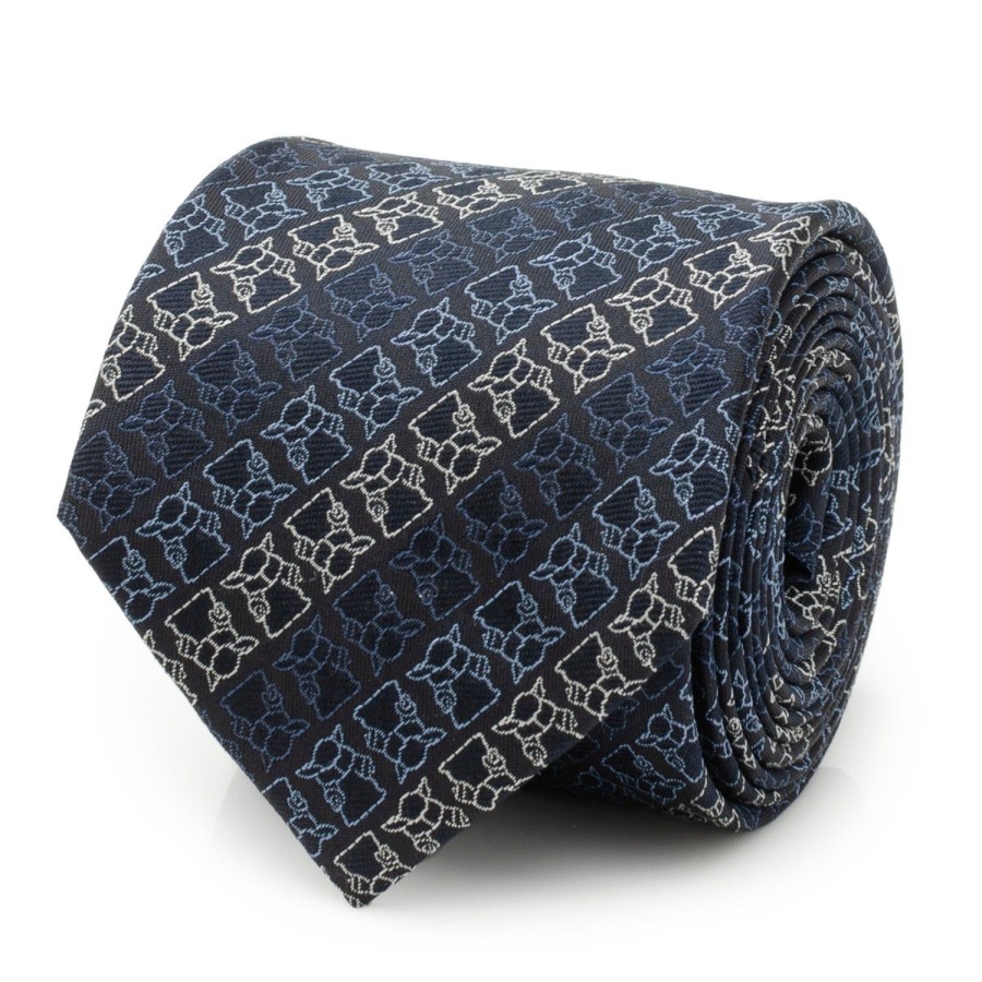 Star Wars Grogu Outline Stripe Navy Men'S Tie | Star Wars Ties