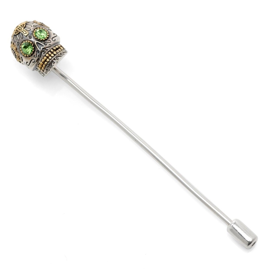 Ox and Bull Trading Co. Sterling Silver Skull Stick Pin | Lapel Pins