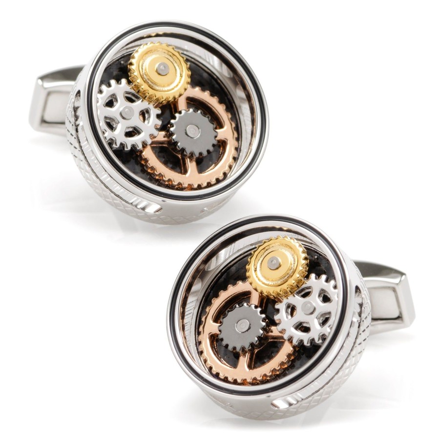 Tateossian Carbon Gear Cufflinks & Stud Set | Stud Sets