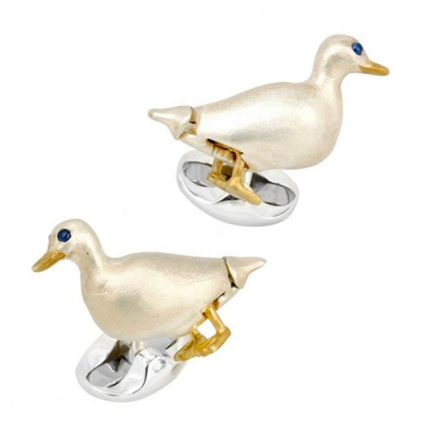 Deakin & Francis Sterling Silver Waddling Duck Cufflinks | Classic Cufflinks