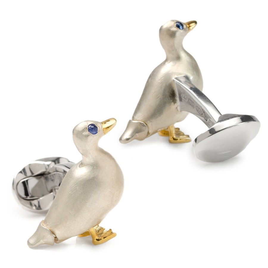 Deakin & Francis Sterling Silver Waddling Duck Cufflinks | Classic Cufflinks