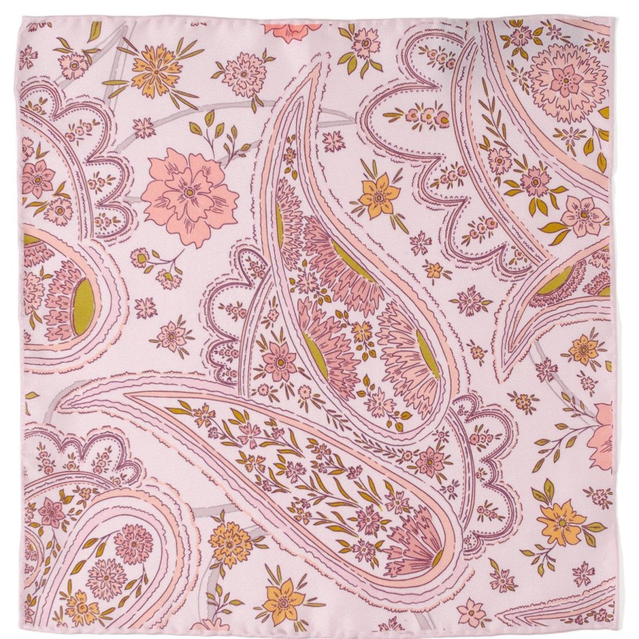 Ox and Bull Trading Co. Floral Blush Paisley Pocket Square | Pocket Squares