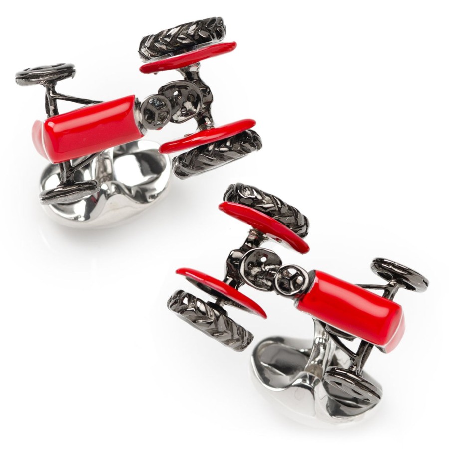 Deakin & Francis Sterling Silver Red Tractor Cufflinks | Classic Cufflinks