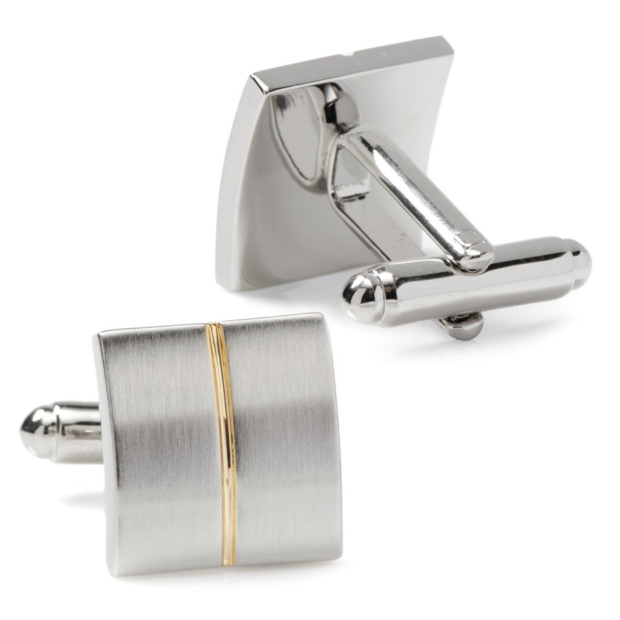 Ox and Bull Trading Co. Divided Two Tone Square Cufflinks | Classic Cufflinks