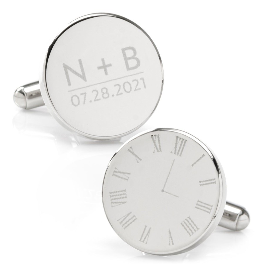 Ox and Bull Trading Co. Custom Clock Engravable Cufflinks | Classic Cufflinks