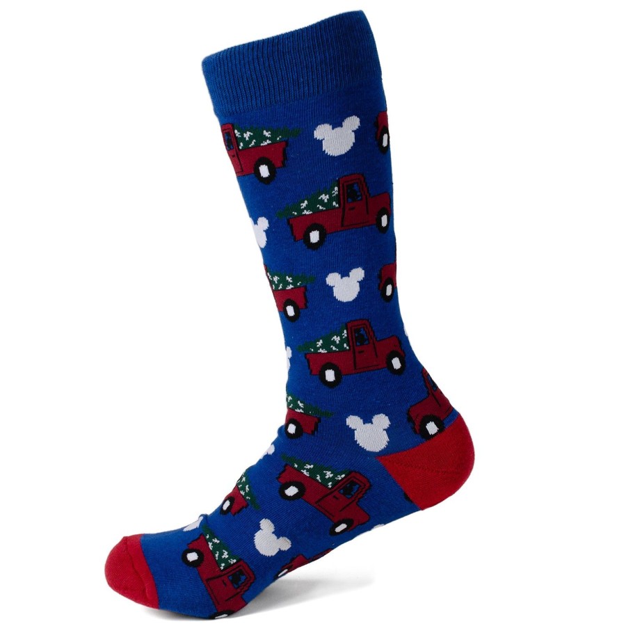 Disney Mickey Silhouette Holiday Truck Navy Socks | Socks