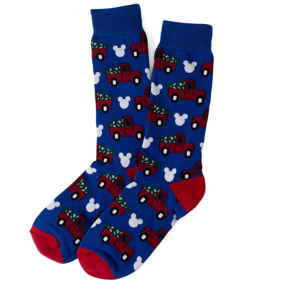 Disney Mickey Silhouette Holiday Truck Navy Socks | Socks