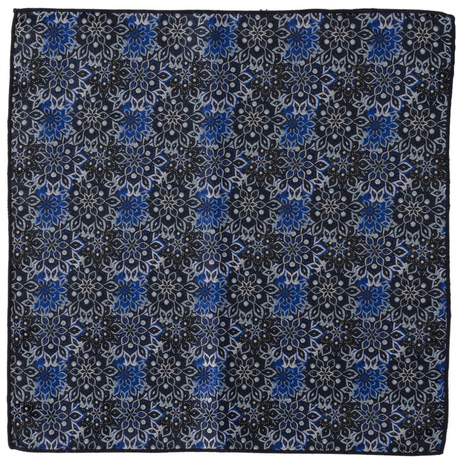 Ox and Bull Trading Co. Navy Floral Pocket Square | Pocket Squares