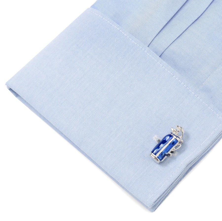 Deakin & Francis Sterling Silver Blue Golf Bag Cufflinks | Classic Cufflinks