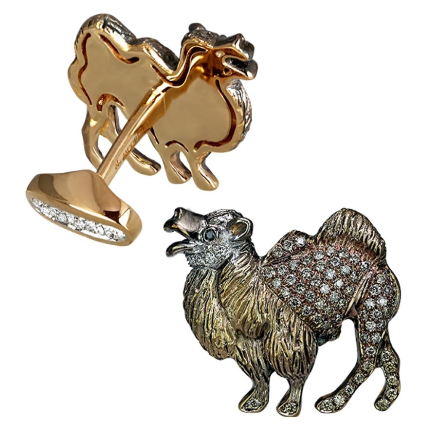 Jacob & Co. Camel Cufflinks With Brown Diamonds | Classic Cufflinks