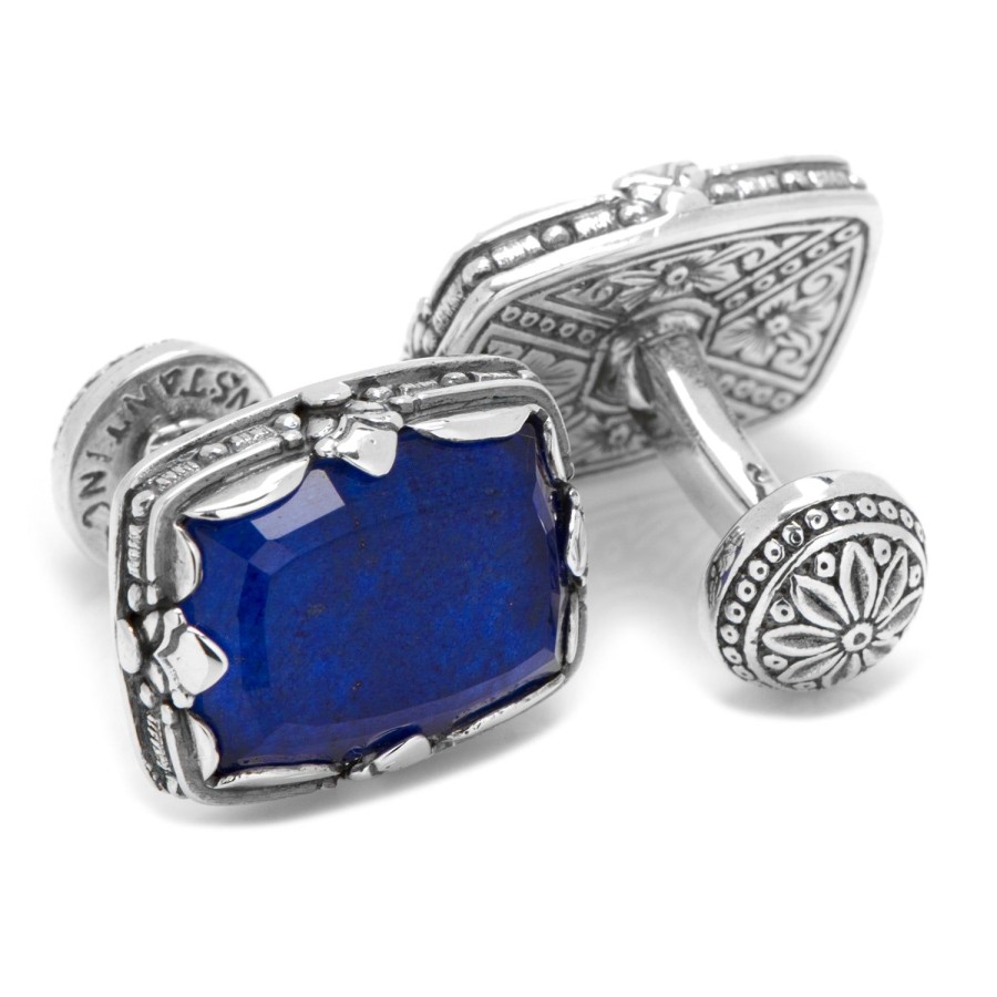 Konstantino Sterling Silver And Lapis Faceted Doublet Cufflinks | Classic Cufflinks